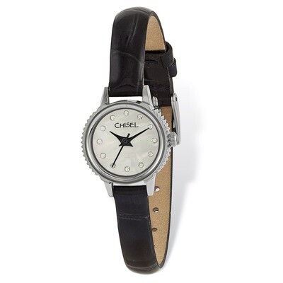 Chisel Stainless Steel Black Leather Watch Strap Ladies TPW92, MPN: TPW92, 886774553290