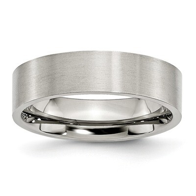 Flat 6mm Brushed Band Stainless Steel SR5 Engravable, MPN: SR5, 883957744551