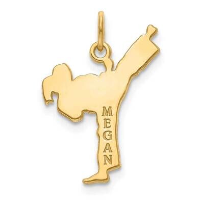 Laser Polished Name Karate Charm Gold-plated  XNA704GP, MPN: XNA704GP,