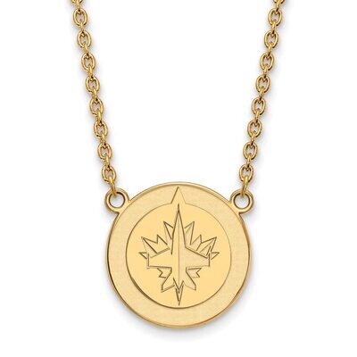 Winnipeg Jets Large Pendant with Chain Necklace Gold-plated Silver GP014JTS-18, MPN: GP014JTS-18, 8…