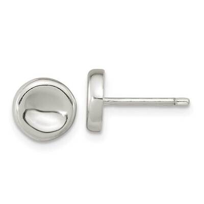Puffed Circle Post Earrings Sterling Silver Polished QE15998, MPN: QE15998, 196904151860