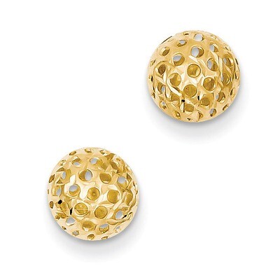 Diamond Cut Bead Post Earrings 14k Gold TL916, MPN: TL916, 886774370255