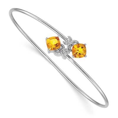 0.03Ct Dia. &amp; 2.2Ct Citrine Flexible Bangle 14k White Gold BM4503-CI-003-WA, MPN: BM4503-CI-003-WA,…