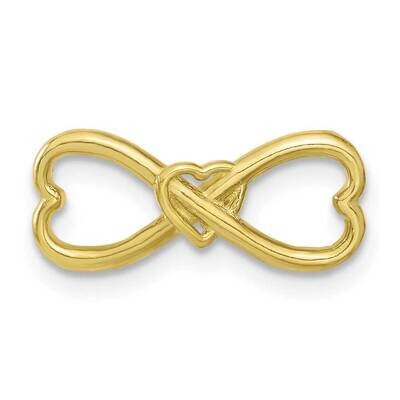 10k Gold Gold Polished Triple Heart Infinity Chain Slide Pendant 10C4536