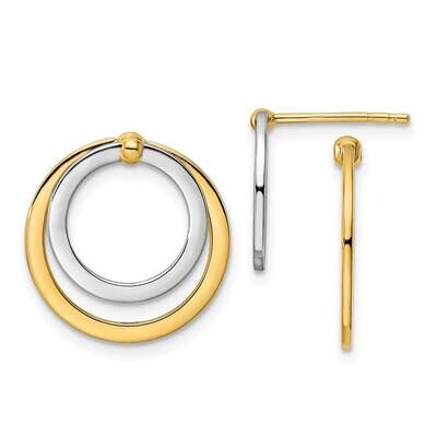 Circle Front and Back Post Earrings 14k Two-Tone Gold TL1173, MPN: TL1173, 191101801464