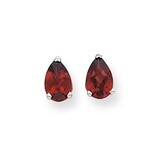 8x5mm Pear Garnet Checker Earrings 14k White Gold XE81WGC, MPN: XE81WGC, 883957103730