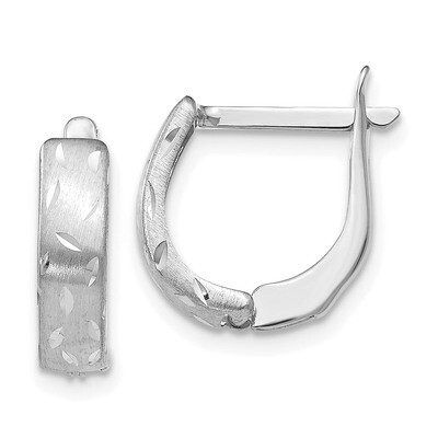 Leslie&#39;s Brushed Diamond-cut Hoop Earrings 14k White Gold Polished HB-LE1330, MPN: LE1330, 19110175…