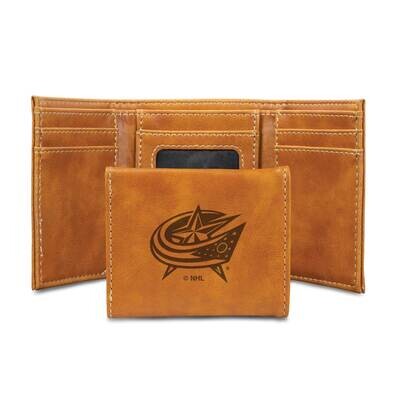 NHL Columbus Blue Jackets Brown Faux Leather Trifold Wallet GC7825, MPN: GC7825, 767345901644