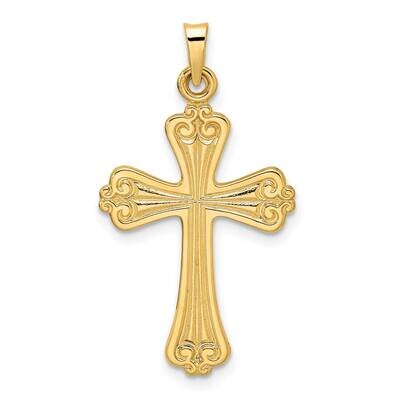 Solid Fancy Design Cross Pendant 14k Gold Polished XR1940, MPN: XR1940, 75549006813