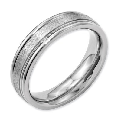 Grooved Edge 6mm Satin and Polished Band - Stainless Steel SR84 by Chisel, MPN: SR84, 886774425078