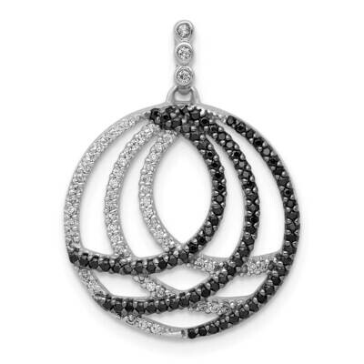 3/8Ct. White and Black Diamond Fancy Circle Pendant 14k White Gold PM4734-BK-040-WA, MPN: PM4734-BK…
