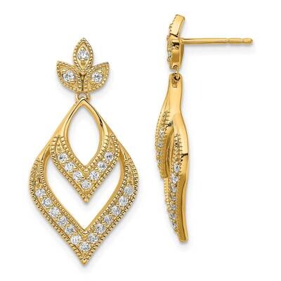 Si1/Si2, G H I, Fancy Teardrop Post Earrings 14k Gold Lab Grown Diamond EM7959-050-YLG, MPN: EM7959…