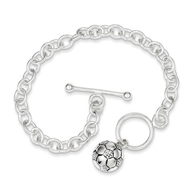 7.75 Inch Soccer Ball Bracelet Sterling Silver QG2187-7.75, MPN: QG2187-7.75, 883957948713