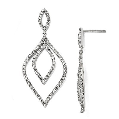 Cheryl M Flames Dangle Post Earrings Sterling Silver Cubic Zirconia QCM833, MPN: QCM833, 8839574888…