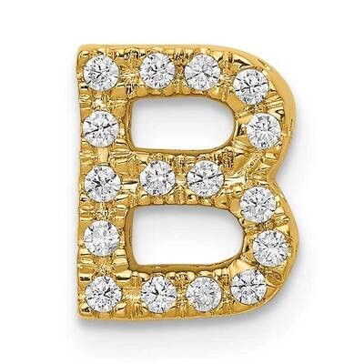 Initial B Charm 14k Gold Diamond PM5221B-016-YA, MPN: PM5221B-016-YA, 883957213972