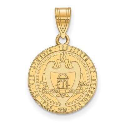 Georgia Institute of Technology Medium Crest Pendant Gold-plated Silver GP055GT, MPN: GP055GT, 8867…