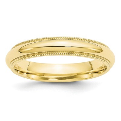 4mm Milgrain Comfort Fit Band 10k Yellow Gold 1MC040 Engravable, MPN: 1MC040, 886774454986