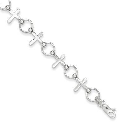 Cross Bracelet Sterling Silver QG2404-7.5, MPN: QG2404-7.5, 883957949451