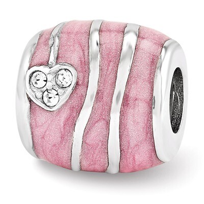 Pink Enameled with Swarovski Elements Hearts Bea - Sterling Silver QRS3486, MPN: QRS3486, 886774964…