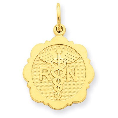 Registered Nurse Disc Charm 14k Gold C1785, MPN: C1785, 886774088167
