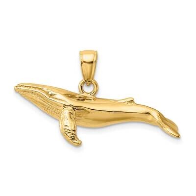 Underside Humpback Whale Charm 14k Gold 3-D Textured K7473, MPN: K7473, 637218107292