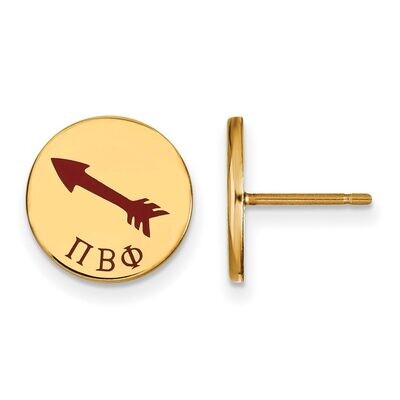 Pi Beta Phi Enameled Post Earrings Gold-plated Silver GP047PBP, MPN: GP047PBP, 886774945880