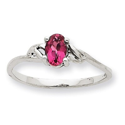Polished Geniune Pink Tourmaline Birthstone Ring 10k White Gold 10XBR151, MPN: 10XBR151, 8839572168…