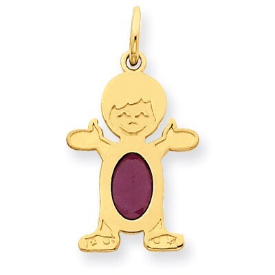 Boy 6x4 Oval Genuine Ruby-July 14k Gold XCK23, MPN: XCK23, 883957294841