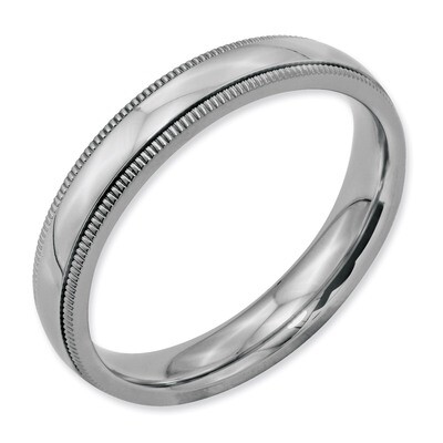 Grooved and Beaded 4mm Polished Band - Stainless Steel SR97 by Chisel, MPN: SR97, 886774426808