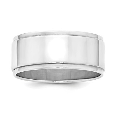 8mm Flat with Step Edge Sterling Silver QWFE080 Engravable, MPN: QWFE080, 886774267425
