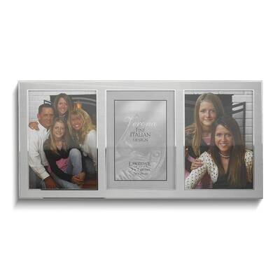 Metro Brushed Silver-tone Triple 5 x 7 Inch Photo Picture Frame GM25553, MPN: GM25553, 751148067317