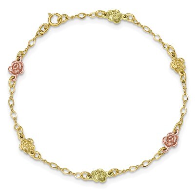7.5 Inch Black Hills Gold Roses Bracelet 10k Tri-color 10BH705-7.5, MPN: 10BH705-7.5, 31902822001