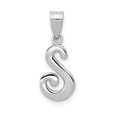 Script Letter S Initial Pendant 14k White Gold YC993WS, MPN: YC993WS, 196904069899