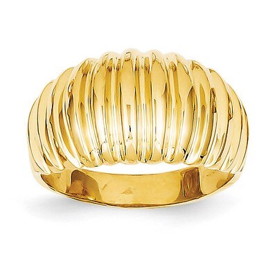 High Polished Ribbed Dome Ring 14k Gold C2873, MPN: C2873, 886774161846