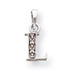 Polished .01ct Diamond Initial L Charm 14k White Gold YC251L, MPN: YC251L, 883957323701