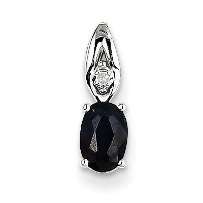 Sapphire Diamond Pendant 14k White Gold Genuine XBS328, MPN: XBS328, 883957528151