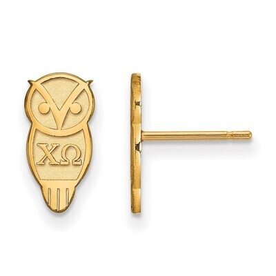 Chi Omega Extra Small Post Earrings Gold-plated Silver GP038CHO, MPN: GP038CHO, 886774939292