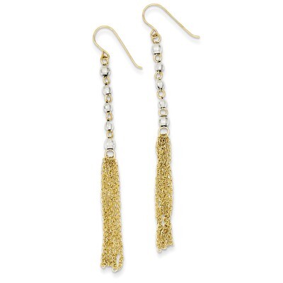 Bead Tassel Earrings 14k Two-Tone Gold TH554, MPN: TH554, 883957026855