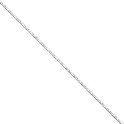 2.75mm Flat Figaro Chain 24 Inch 14k White Gold WFIG070-24, MPN: WFIG070-24, 886774419831
