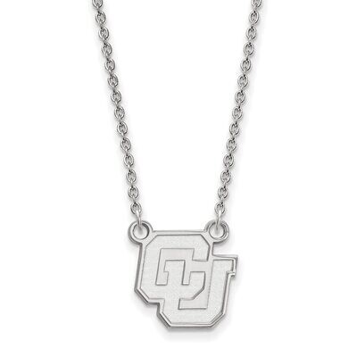 University of Colorado Small Pendant with Chain Necklace 14k White Gold 4W032UCO-18, MPN: 4W032UCO-…