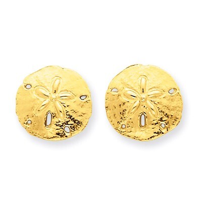 Sand Dollar Post Earrings 14k Gold TE636, MPN: TE636, 637218069699