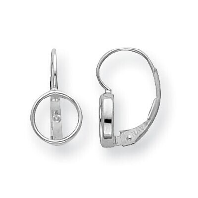 7.0-7.5mm Leverback Pearl Earring Mounting 14k White Gold WG439, MPN: WG439,