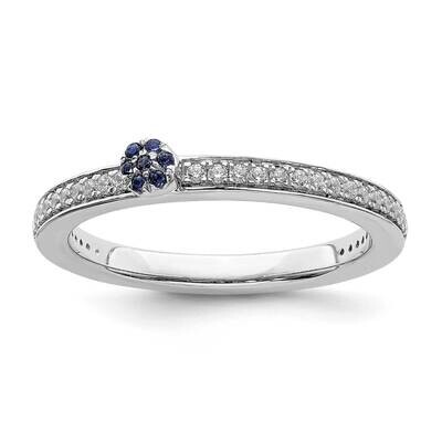 Created Sapphire &amp; Dia. Ring 14k White Gold SK2084, MPN: SK2084, 191101298318