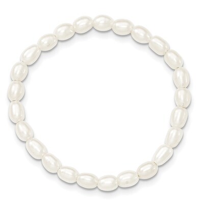 White 4-4.5mm Stretch Bracelet Freshwater Cultured Pearl QH5278, MPN: QH5278, 191101111464