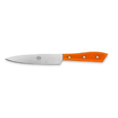 Berti Compendio Utility Knife Polished Blade Orange Lucite Handle 8407