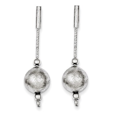 Sterling Silver Satin and Polished Dangle Post Earrings QE8061