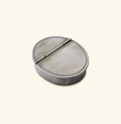 Match Pewter Oval Lidded Cigar Ashtray A784.5, MPN: A784.5,