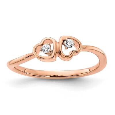 Polished Double Heart Diamond Ring 14k Rose Gold RM8418-006-RA, MPN: RM8418-006-RA, 883957346526