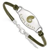 Kappa Delta Enameled Oval Leather Bracelet Sterling Silver SS018KD-7, MPN: SS018KD-7, 886774602776