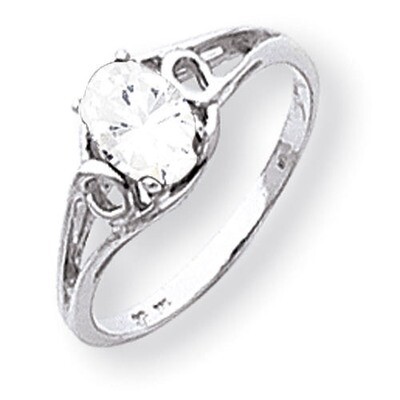 Cubic Zirconia Ring 14k white Gold 7x5mm Oval Y2206CZ Diamond, MPN: Y2206CZ, 883957552583